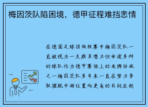 梅因茨队陷困境，德甲征程难挡悲情
